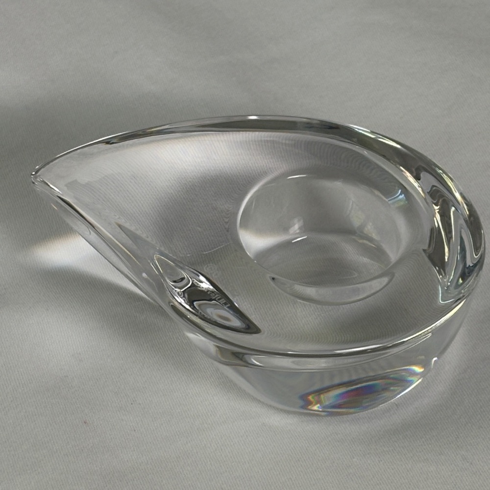 Orrefors Crystal Teardrop Tealight Candle Holder - Vintage
